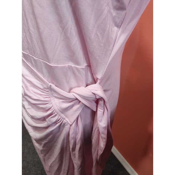 a new day Short Sleeve Tie Front Wrap Dress Pink Large - Picture 4 of 7